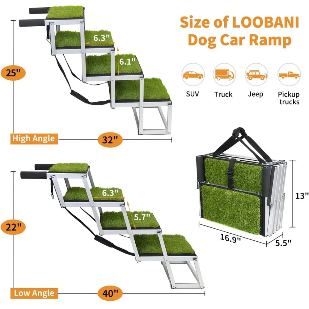 LOOBANI Dog Ramps for Large Dogs up to 200 lbs